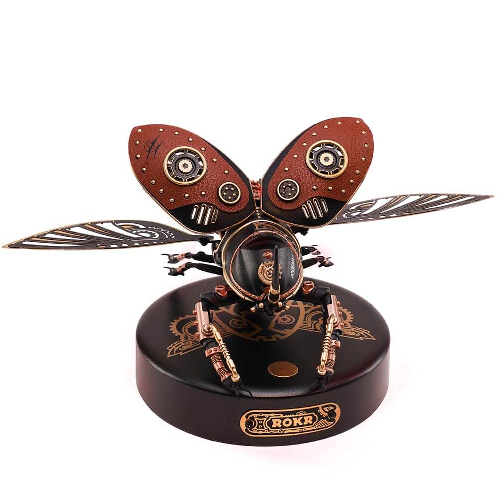 Steampunk Winged Rhinoceros Beetle Kit — Red/Black/Gold ABS & PVC, 19cm