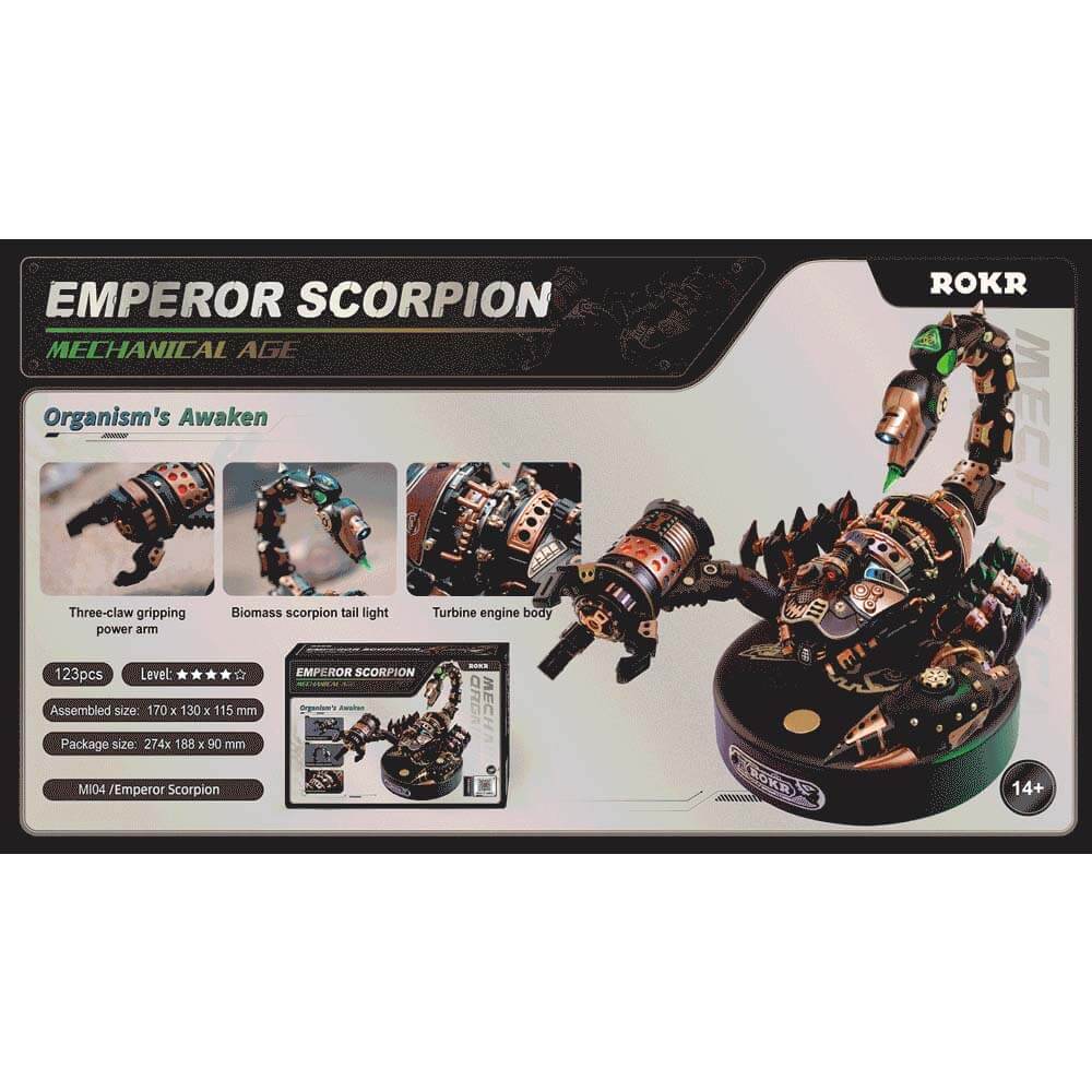Emperor Scorpion Steampunk 3D Puzzle — Brass & Copper ABS, Metal & Leather
