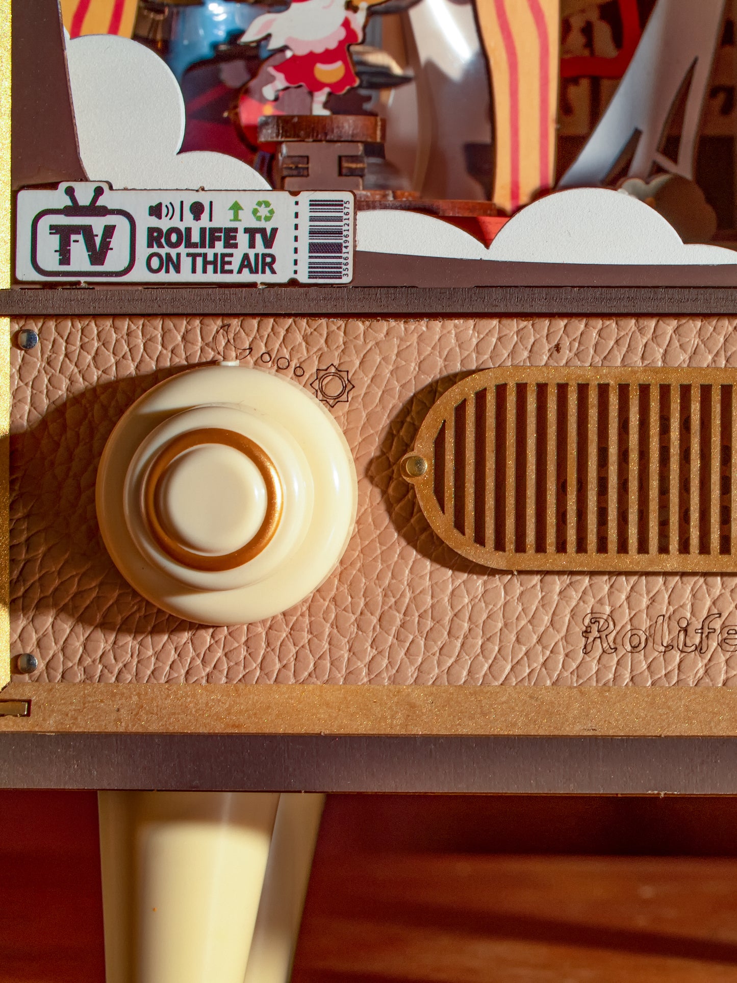 Sunset Carnival Wood Music Box Night Light — Retro TV Carnival Scene