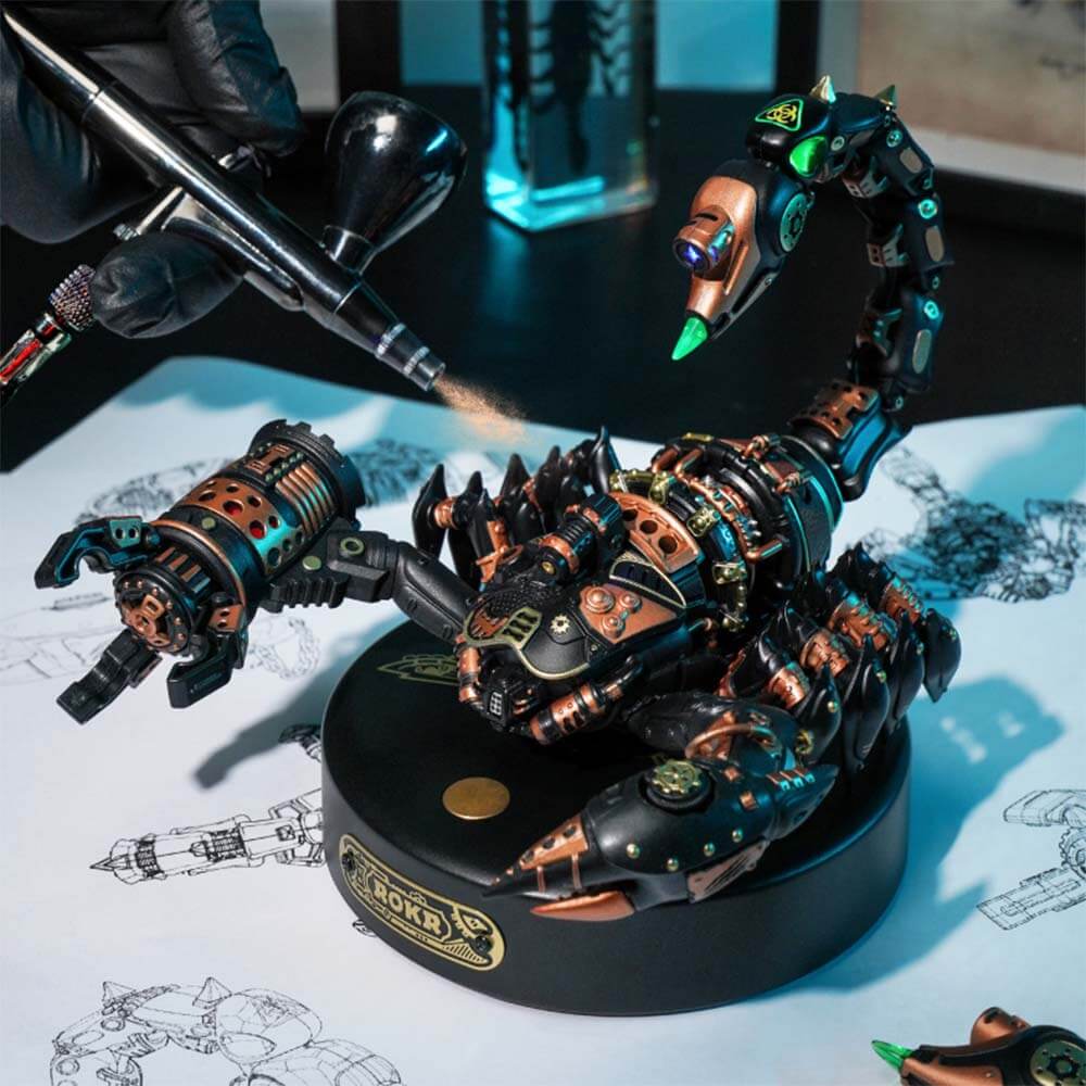Emperor Scorpion Steampunk 3D Puzzle — Brass & Copper ABS, Metal & Leather