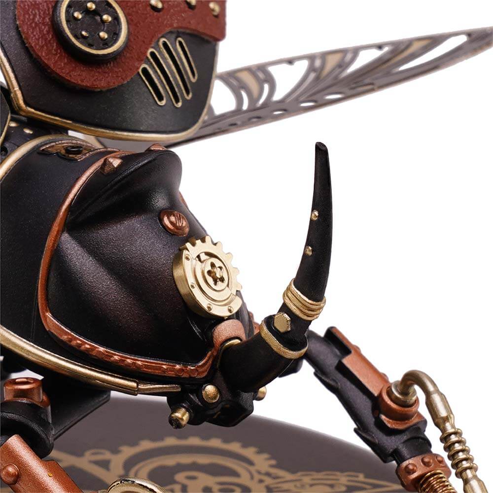 Steampunk Winged Rhinoceros Beetle Kit — Red/Black/Gold ABS & PVC, 19cm