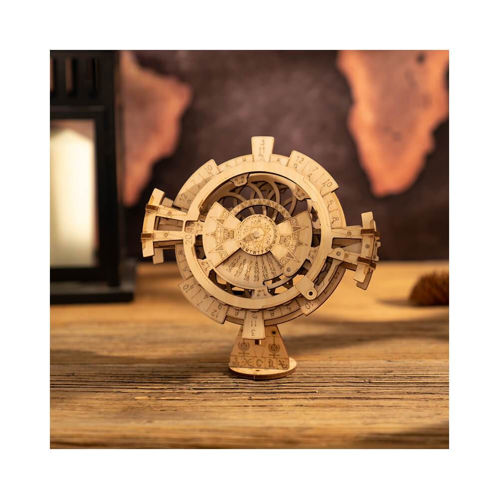 Permanent Calendar — Plywood Mechanical Perpetual Desk Calendar (Natural Wood)