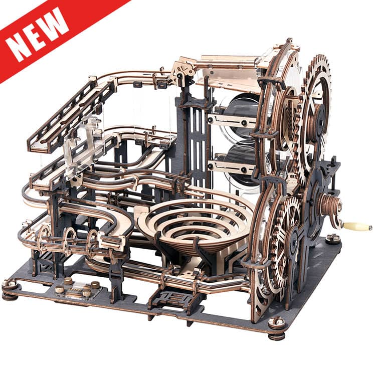 Goliath the Giant Roller Coaster — Natural Plywood Marble Run (294 pcs)