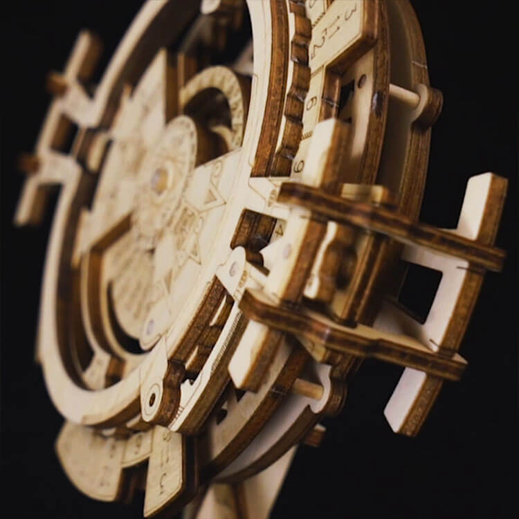 Permanent Calendar — Plywood Mechanical Perpetual Desk Calendar (Natural Wood)