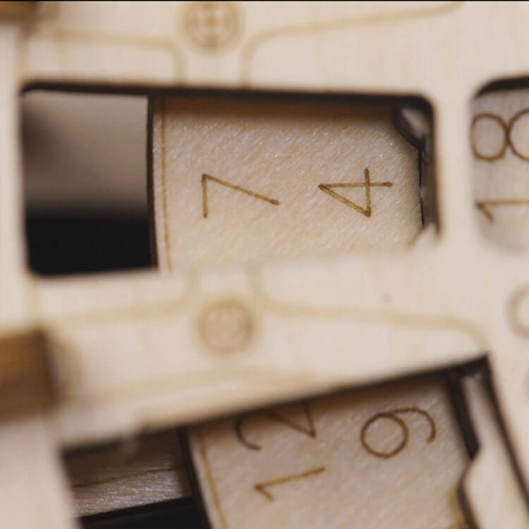 Permanent Calendar — Plywood Mechanical Perpetual Desk Calendar (Natural Wood)