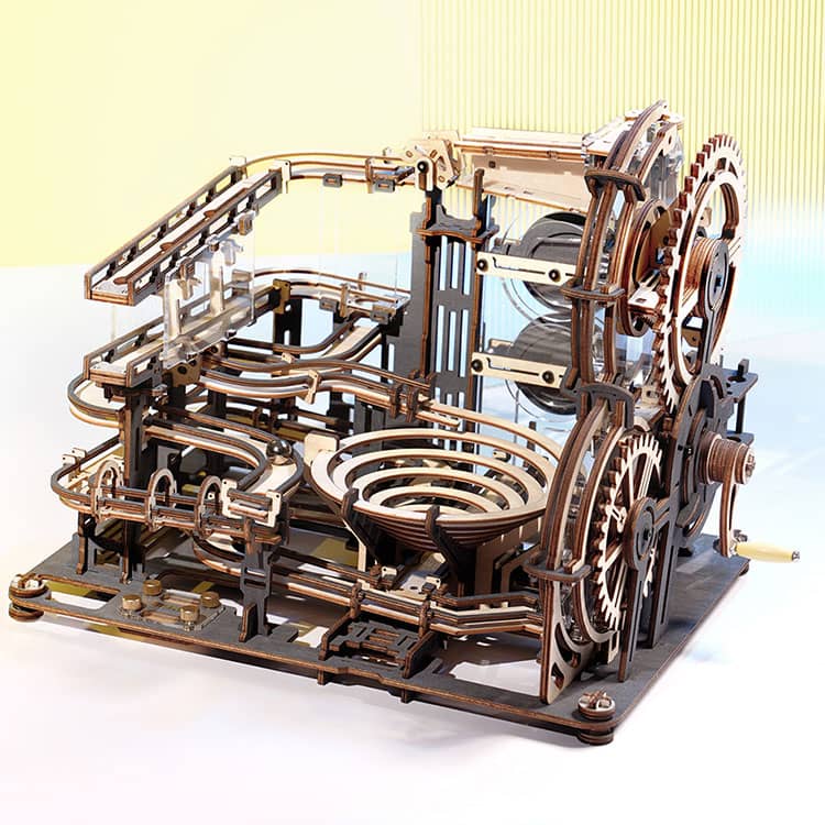 Goliath the Giant Roller Coaster — Natural Plywood Marble Run (294 pcs)