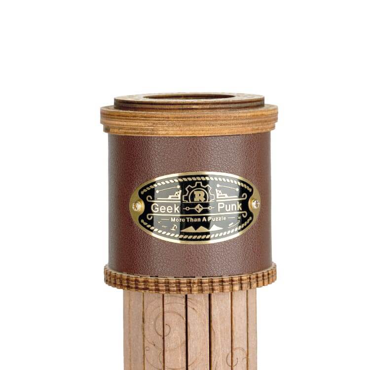 Wooden Telescope DIY Model — 294‑Piece Plywood Tabletop Telescope, Natural Brown