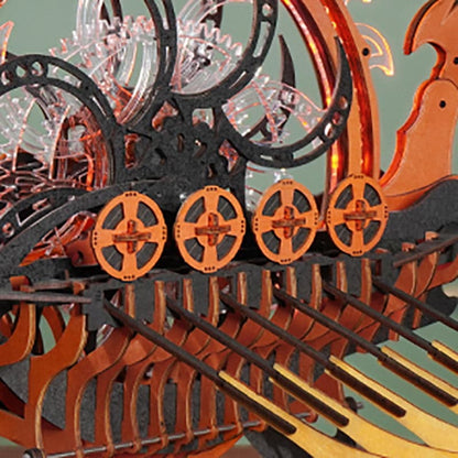 Viking Dragon Ship Wooden Model Kit – Interactive Decor