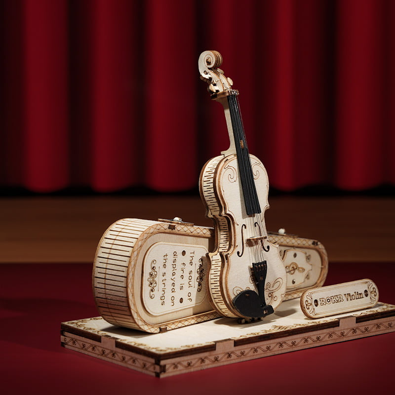Violin Capriccio — Mini Plywood Violin Model Kit (Light Wood, 117 Pieces)