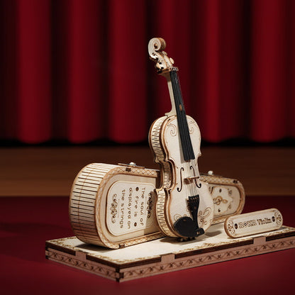 Violin Capriccio — Mini Plywood Violin Model Kit (Light Wood, 117 Pieces)