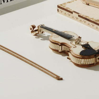 Violin Capriccio — Mini Plywood Violin Model Kit (Light Wood, 117 Pieces)