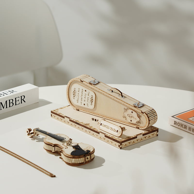Violin Capriccio — Mini Plywood Violin Model Kit (Light Wood, 117 Pieces)