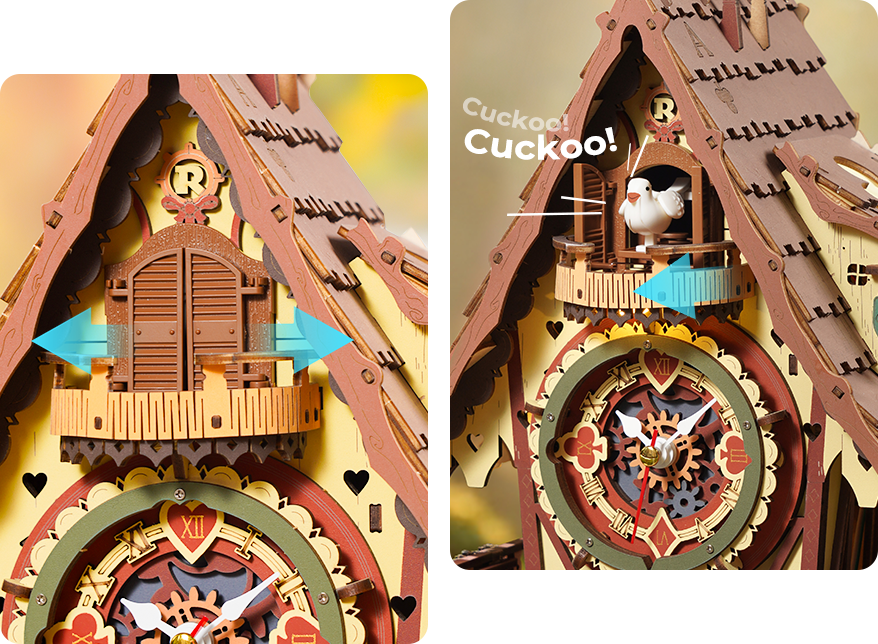 German Cuckoo Clock Mechanical 3D Wooden Puzzle Clock – DIY Fantasy Home Decor