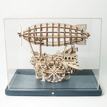 Mechanics Airship Plywood Model Kit — Brown Wooden 3D Airship (229 pcs)