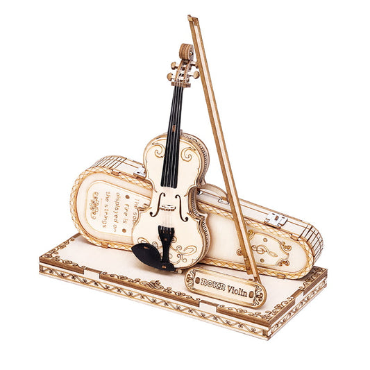 Violin Capriccio — Mini Plywood Violin Model Kit (Light Wood, 117 Pieces)