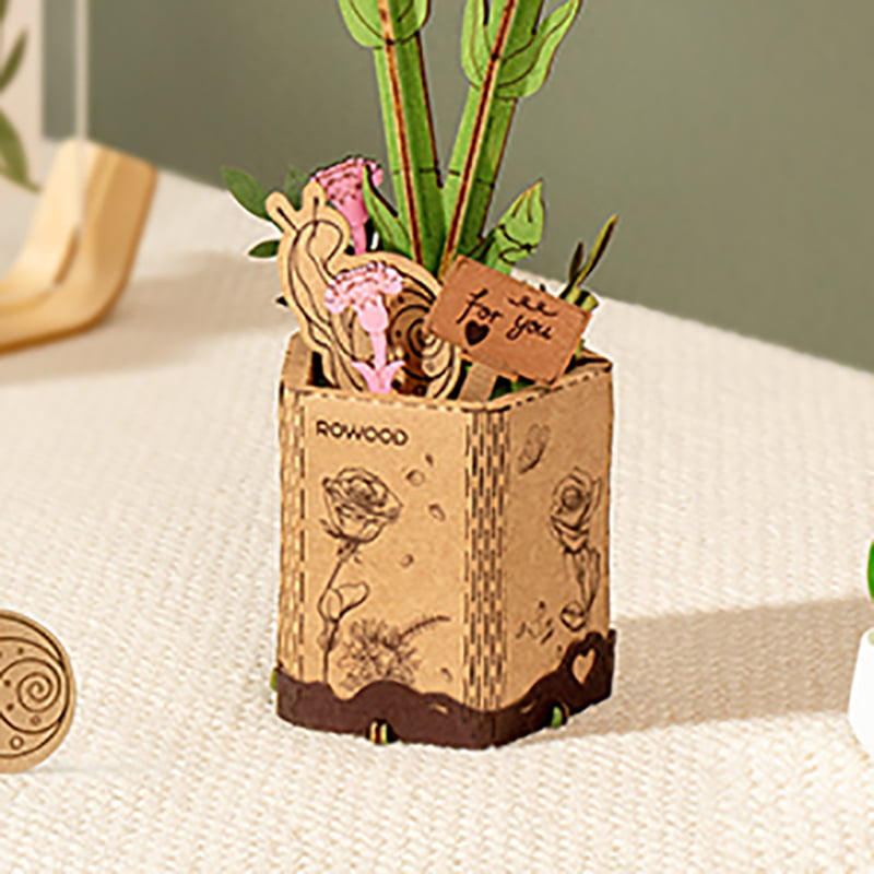 Pink Carnation Wooden Craft Model Kit