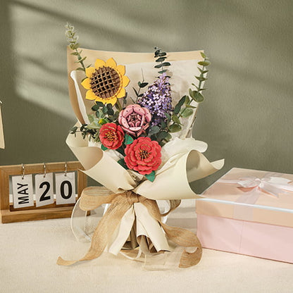 Handcrafted Wooden Flower Bouquet – DIY Decorative Home Décor Kit