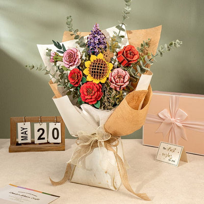 Handcrafted Red Rose Wooden Craft Model – Meaningful Gift