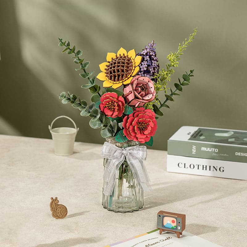 Handcrafted Wooden Flower Bouquet – DIY Decorative Home Décor Kit