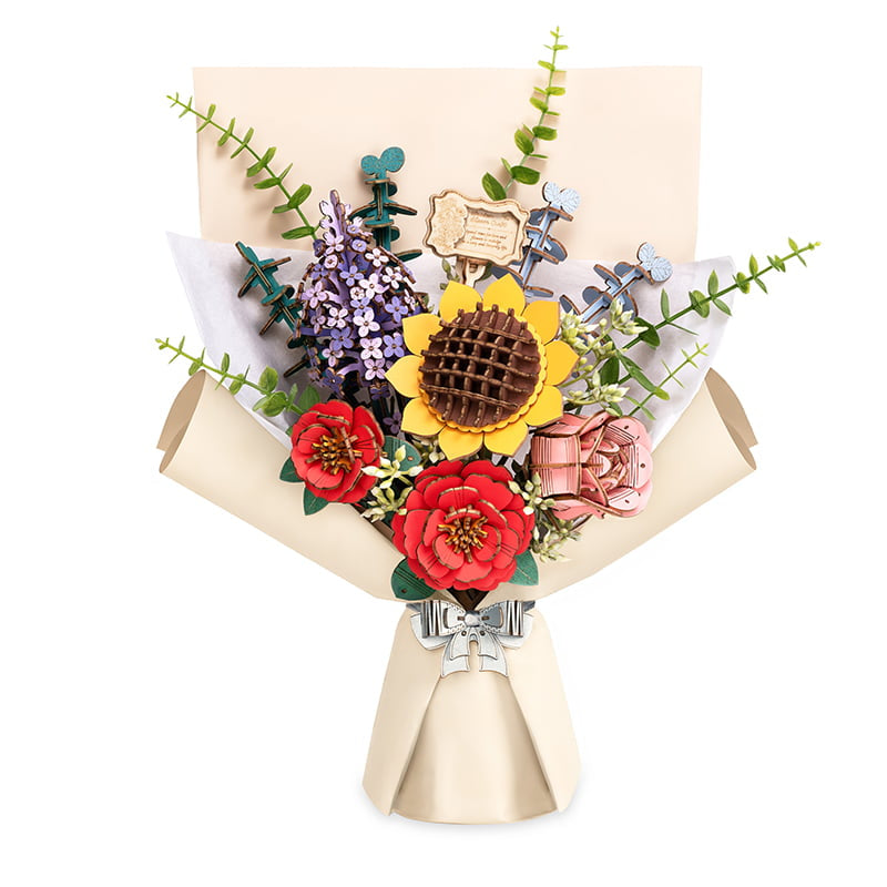 Handcrafted Wooden Flower Bouquet – DIY Decorative Home Décor Kit