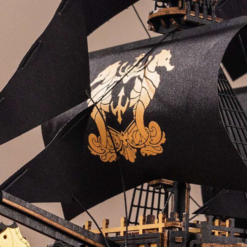 3D Wooden Pirate Ship Model – Seahorse-Bark Puzzle