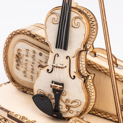 Violin Capriccio — Mini Plywood Violin Model Kit (Light Wood, 117 Pieces)