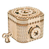 Treasure Box with Numerical Code — Wooden Plywood Puzzle Kit (Natural)