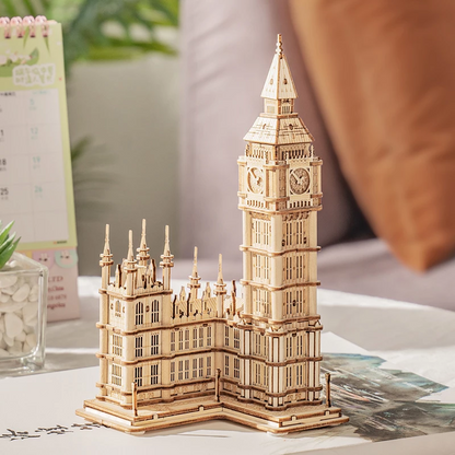 Big Ben Plywood Model Kit — Lighted 220‑Piece Easy Build