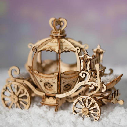 Pumpkin Cart — Birch Wood Model Kit (Light Brown, 182 pcs)